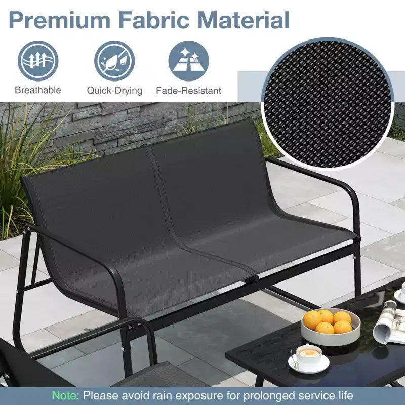 Ensemble de mobilier de patio Costway 8 pièces, chaises de jardin en tissu et causeuse avec table basse