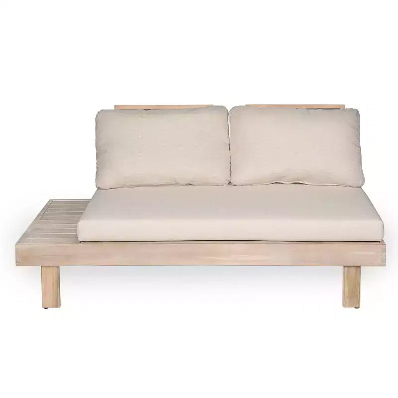 Ensemble d’assises rustique 5 pièces pour terrasse Christopher Knight Home Rock en bois d’acacia à lattes avec coussins