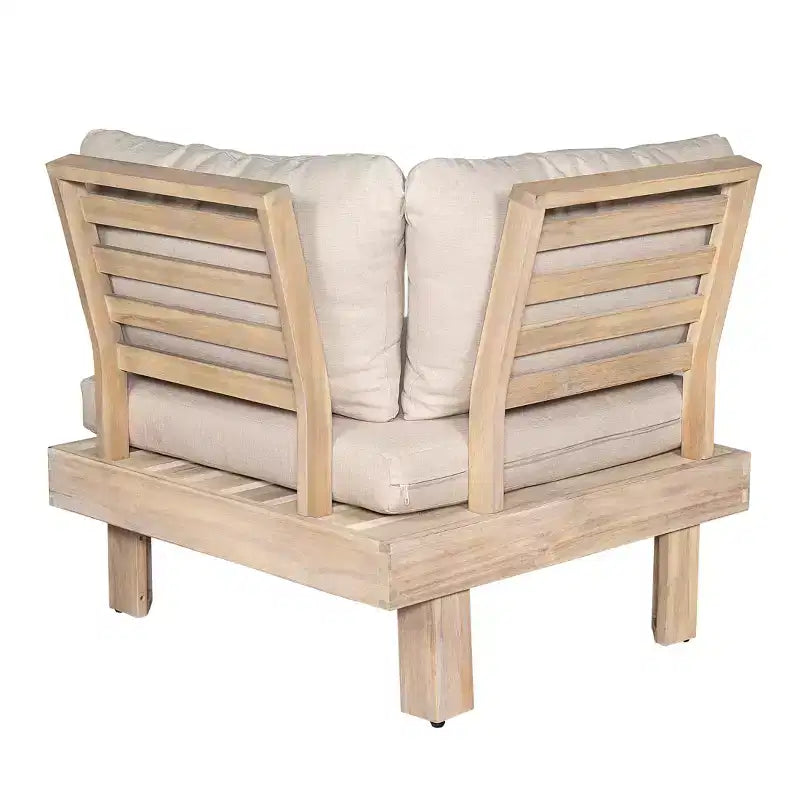 Ensemble d’assises rustique 5 pièces pour terrasse Christopher Knight Home Rock en bois d’acacia à lattes avec coussins