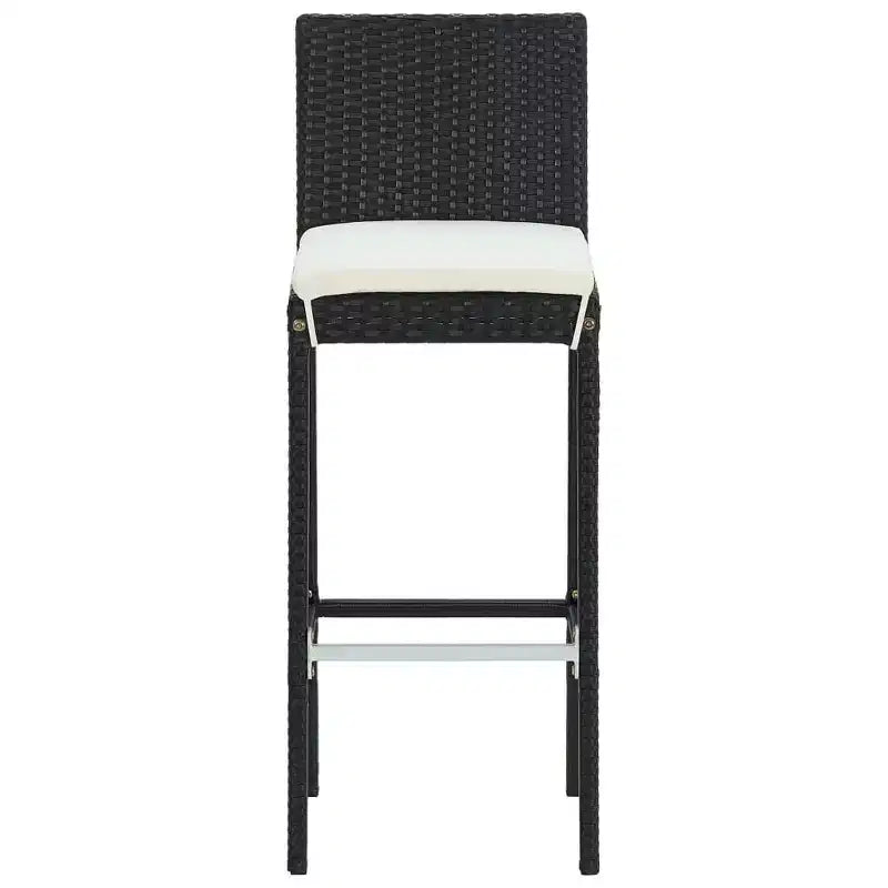 Conjunto de bar para patio de vidaXL, mesa de bar y taburetes, conjunto de muebles de patio con cojines - negro, 5 piezas