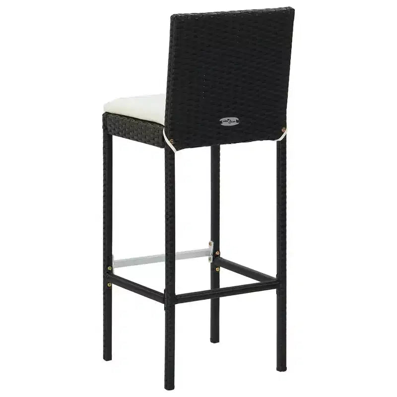 Conjunto de bar para patio de vidaXL, mesa de bar y taburetes, conjunto de muebles de patio con cojines - negro, 5 piezas