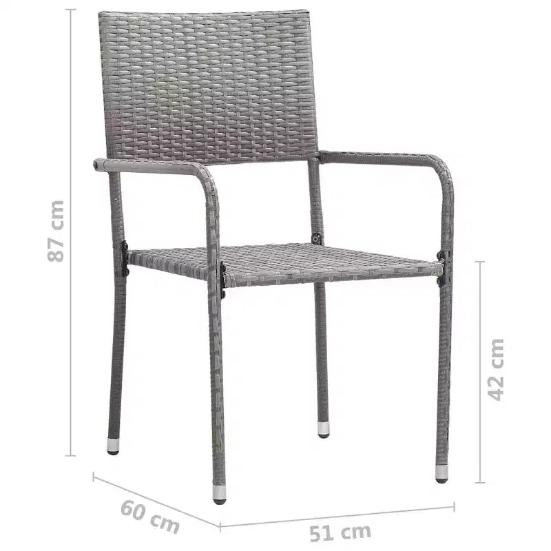 Ensemble de salle à manger de patio vidaXL, ensemble de mobilier avec table et chaises en polyrotin - anthracite, 4 pièces