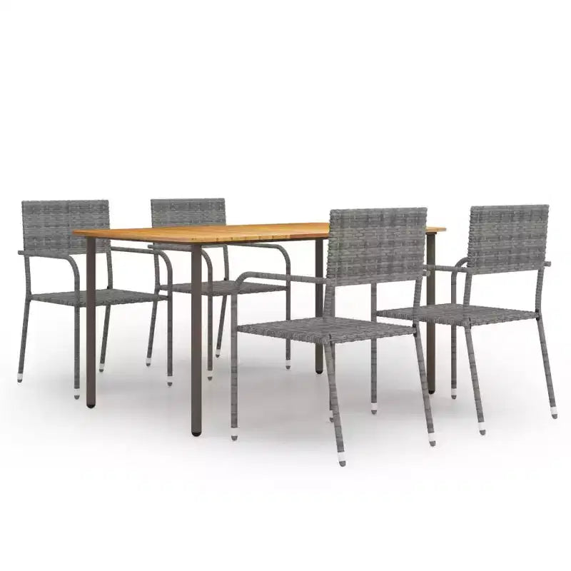 Ensemble de salle à manger de patio vidaXL, ensemble de mobilier avec table et chaises en polyrotin - anthracite, 4 pièces