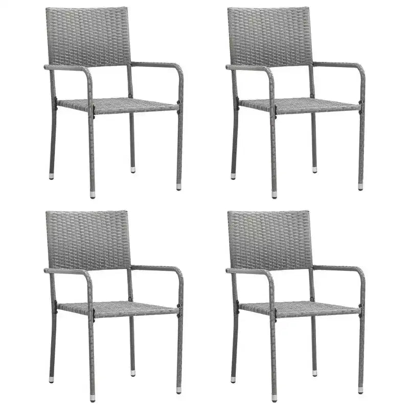 Ensemble de salle à manger de patio vidaXL, ensemble de mobilier avec table et chaises en polyrotin - anthracite, 4 pièces
