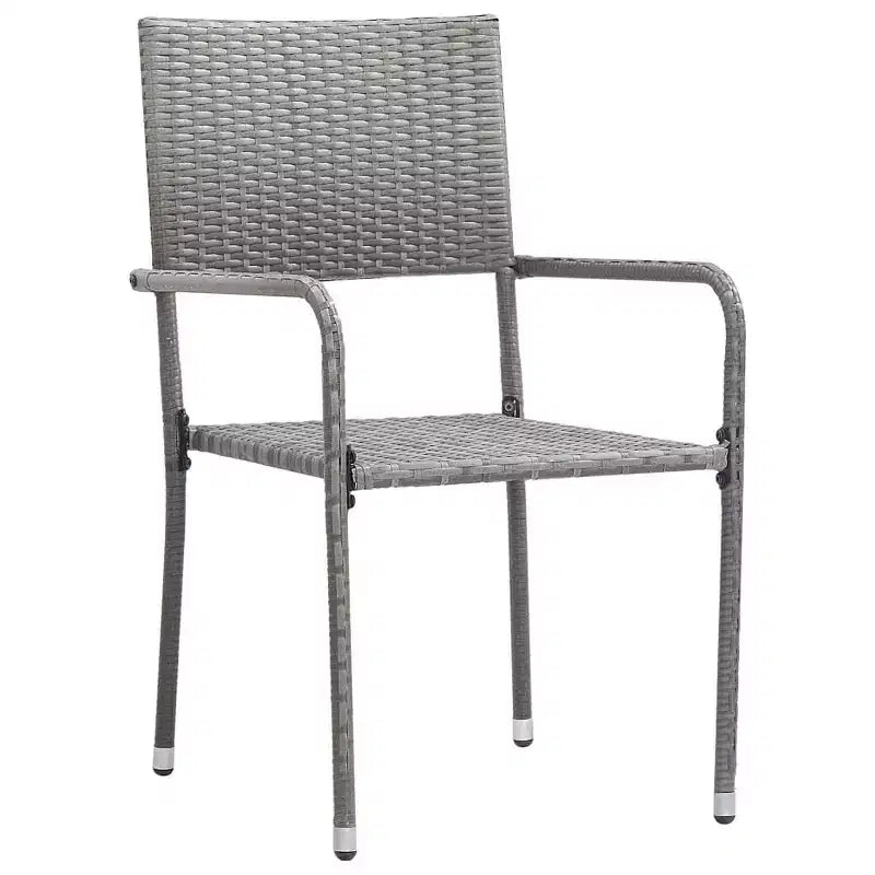 Ensemble de salle à manger de patio vidaXL, ensemble de mobilier avec table et chaises en polyrotin - anthracite, 4 pièces