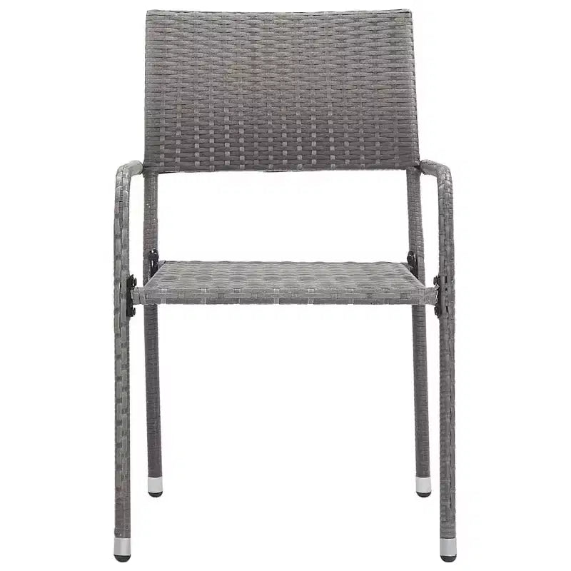Ensemble de salle à manger de patio vidaXL, ensemble de mobilier avec table et chaises en polyrotin - anthracite, 4 pièces