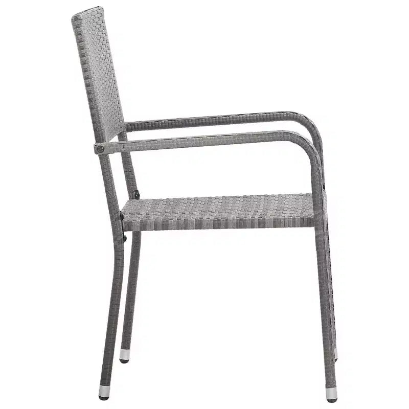 Ensemble de salle à manger de patio vidaXL, ensemble de mobilier avec table et chaises en polyrotin - anthracite, 4 pièces
