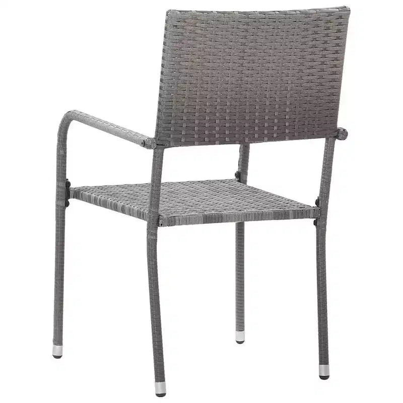 Ensemble de salle à manger de patio vidaXL, ensemble de mobilier avec table et chaises en polyrotin - anthracite, 4 pièces
