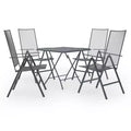 vidaXL Patio Dining Set Patio Mesh Dining Table and Chair Steel Anthracite