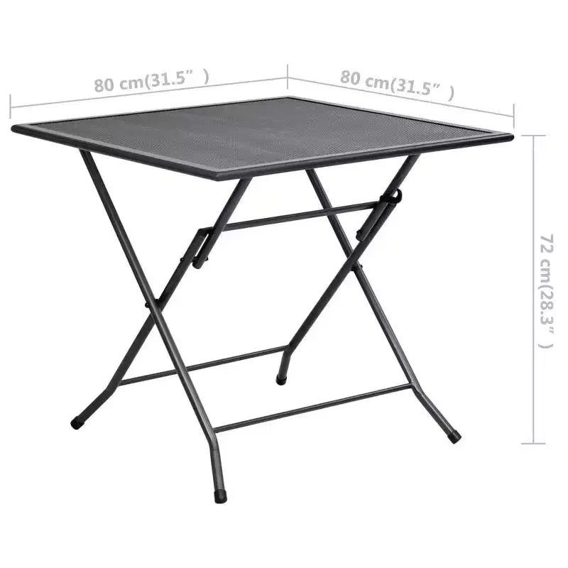 Conjunto de comedor para patio vidaXL, mesa de comedor y silla de malla para patio, acero antracita