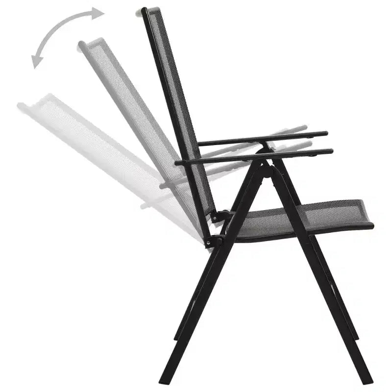 Conjunto de comedor para patio vidaXL, mesa de comedor y silla de malla para patio, acero antracita