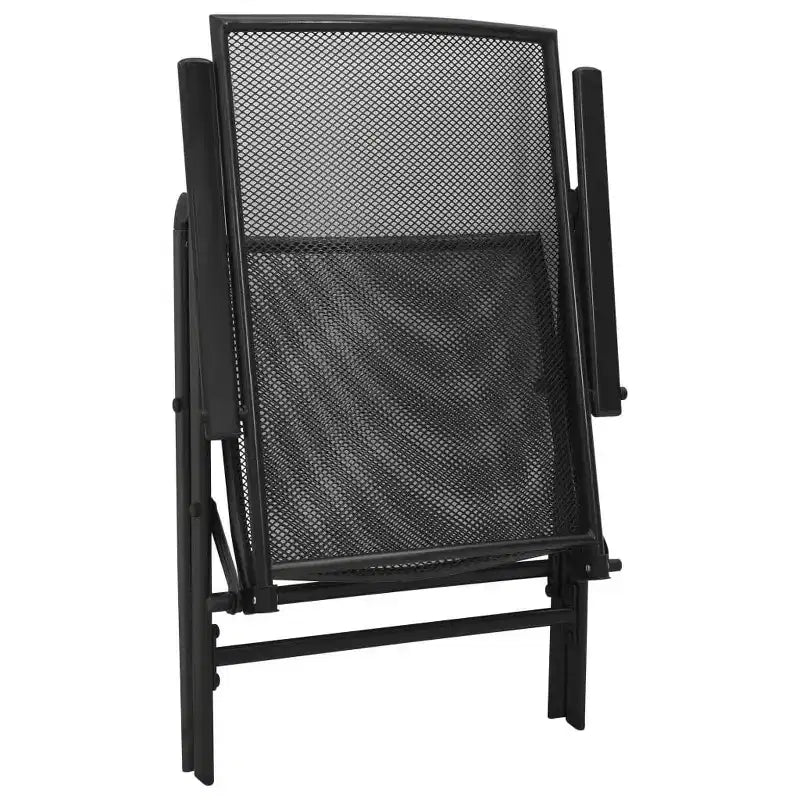 Conjunto de comedor para patio vidaXL, mesa de comedor y silla de malla para patio, acero antracita