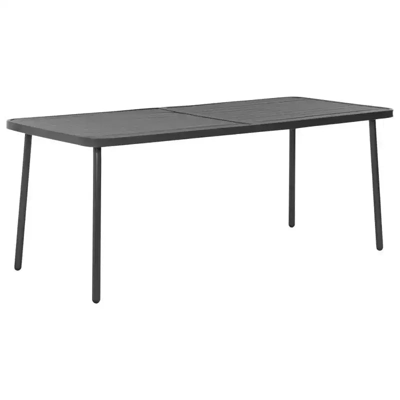 Conjunto de comedor para patio de vidaXL, mesa y sillas, conjunto de muebles de patio de acero, gris oscuro
