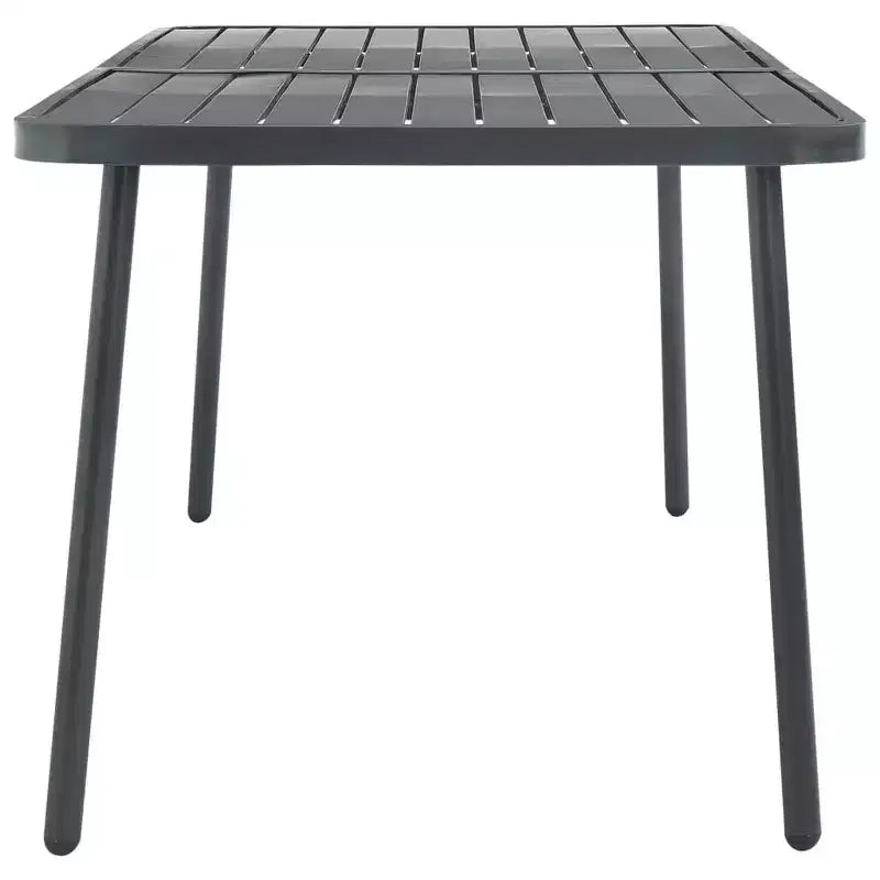 Conjunto de comedor para patio de vidaXL, mesa y sillas, conjunto de muebles de patio de acero, gris oscuro
