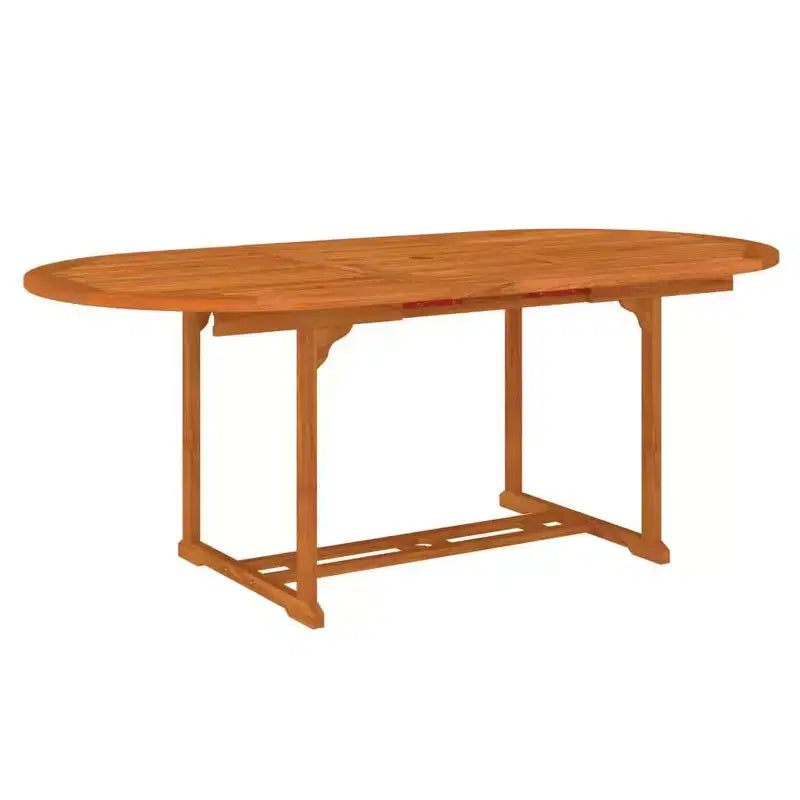 vidaXL Conjunto de comedor para patio con mesa extensible y sillas de madera maciza de eucalipto
