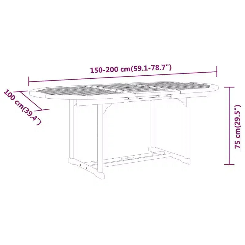 vidaXL Conjunto de comedor para patio con mesa extensible y sillas de madera maciza de eucalipto