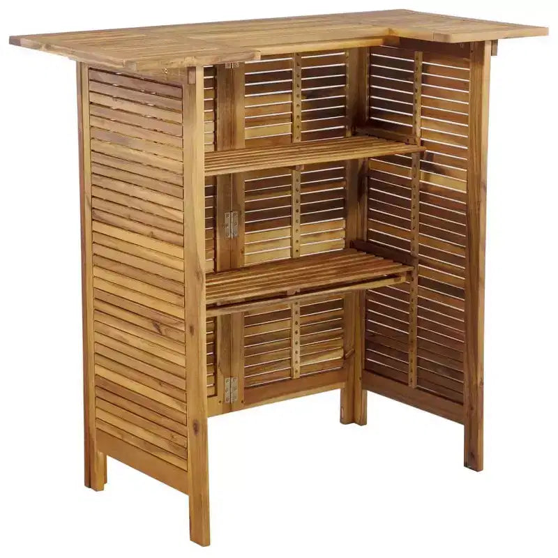 Conjunto de mesa y sillas de bar vidaXL, conjunto de comedor de 3 piezas, de madera maciza de acacia