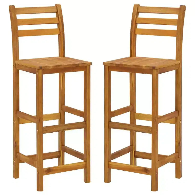 Conjunto de mesa y sillas de bar vidaXL, conjunto de comedor de 3 piezas, de madera maciza de acacia