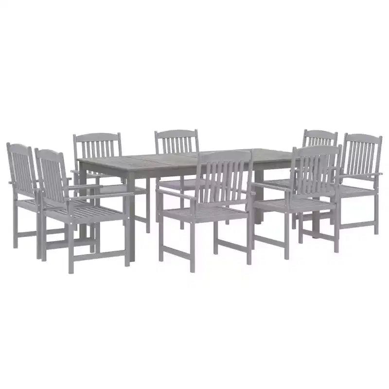 Ensemble de salle à manger de terrasse vidaXL, table et chaises en bois massif d'acacia gris