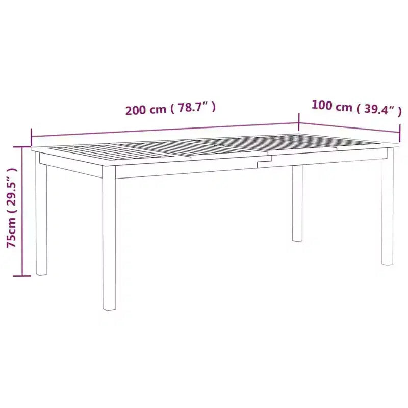 Ensemble de salle à manger de terrasse vidaXL, table et chaises en bois massif d'acacia gris