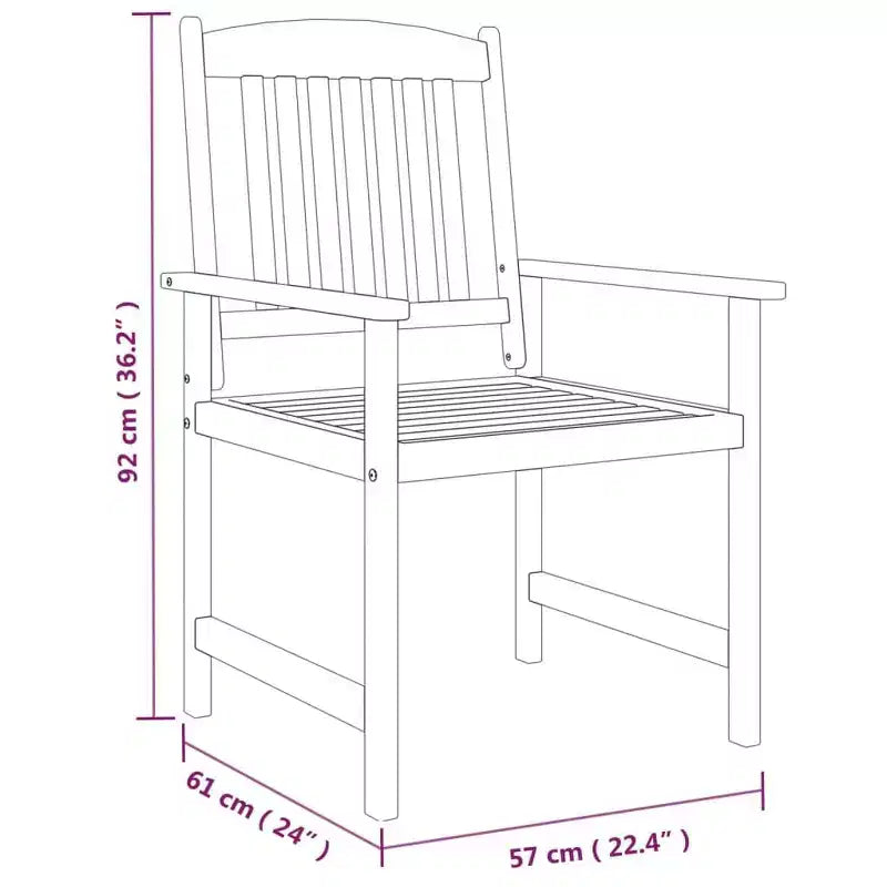 Ensemble de salle à manger de terrasse vidaXL, table et chaises en bois massif d'acacia gris