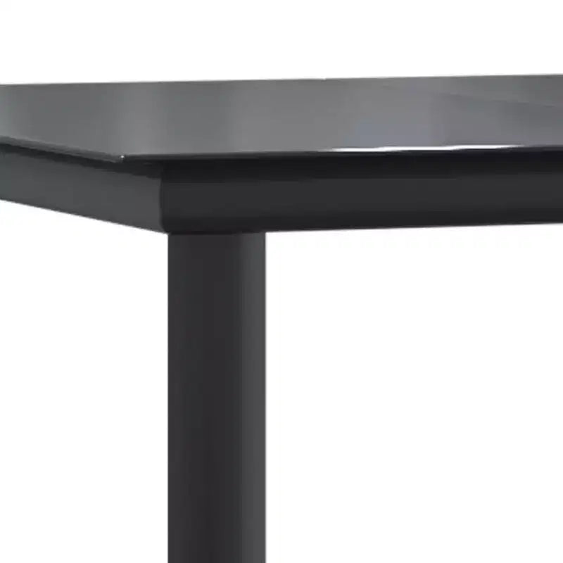 vidaXL conjunto de comedor para patio con mesa y sillas, poliratán gris y negro y acero - longitud de la mesa 31.5, 4 artículos