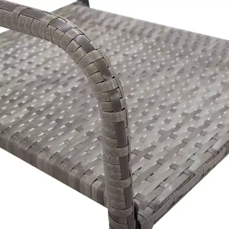 vidaXL conjunto de comedor para patio con mesa y sillas, poliratán gris y negro y acero - longitud de la mesa 31.5, 4 artículos