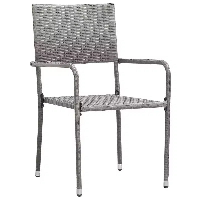 Conjunto de comedor para patio vidaXL, mesa y sillas de ratán de polietileno y acero gris y negro - mesa de 55.1 de largo, 4 piezas