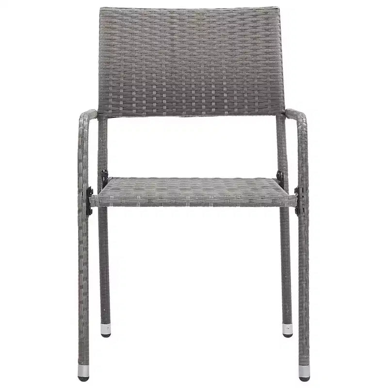 Conjunto de comedor para patio vidaXL, mesa y sillas de ratán de polietileno y acero gris y negro - mesa de 55.1 de largo, 4 piezas