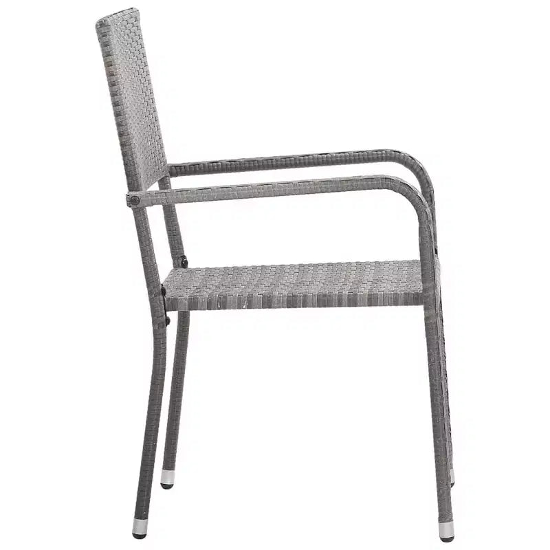 Conjunto de comedor para patio vidaXL, mesa y sillas de ratán de polietileno y acero gris y negro - mesa de 55.1 de largo, 4 piezas