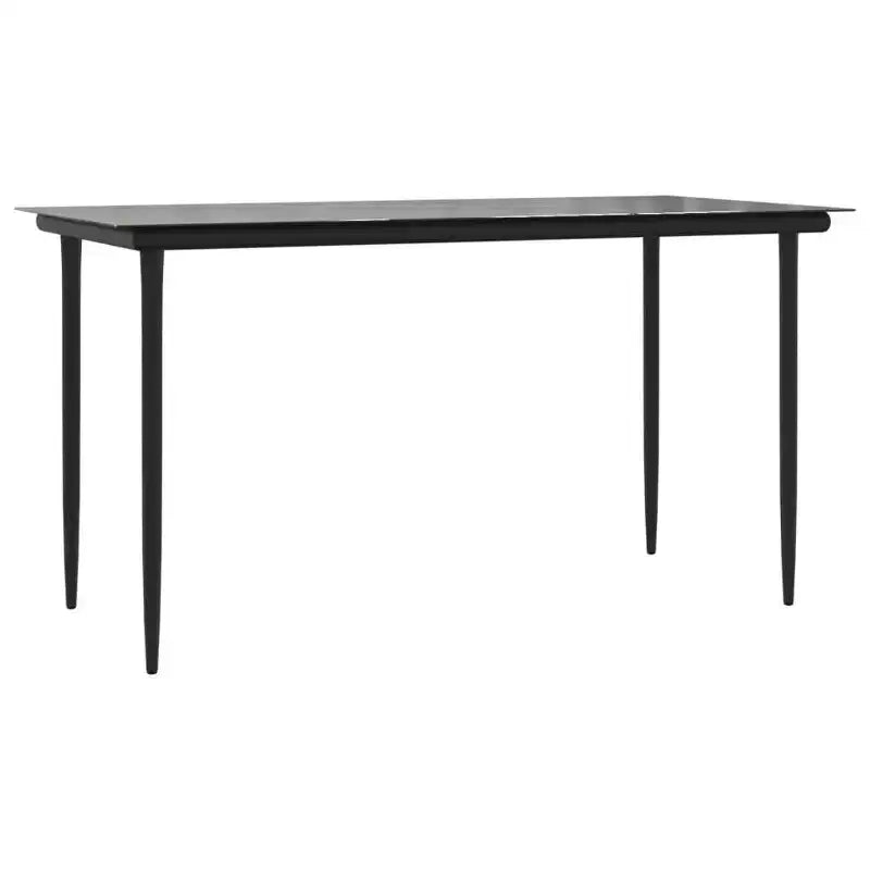 Conjunto de comedor para patio vidaXL, mesa y sillas de ratán de polietileno y acero gris y negro - mesa de 55.1 de largo, 4 piezas