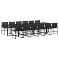 vidaXL Patio Dining Set with Cushions Garden Outdoor Furniture Black Textilene