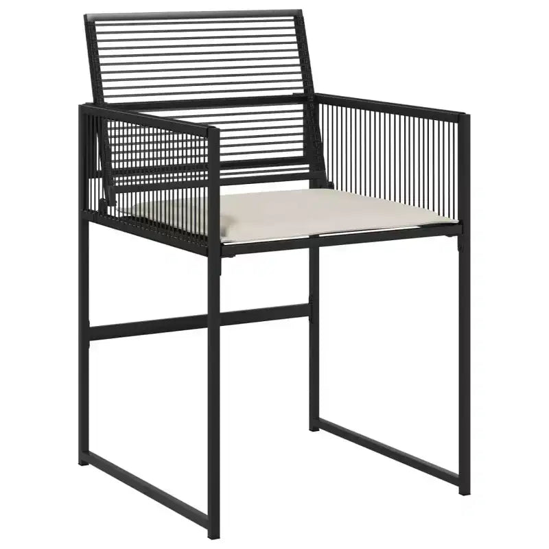 Ensemble de repas de jardin vidaXL avec coussins, table et chaises d’extérieur, rotin synthétique noir