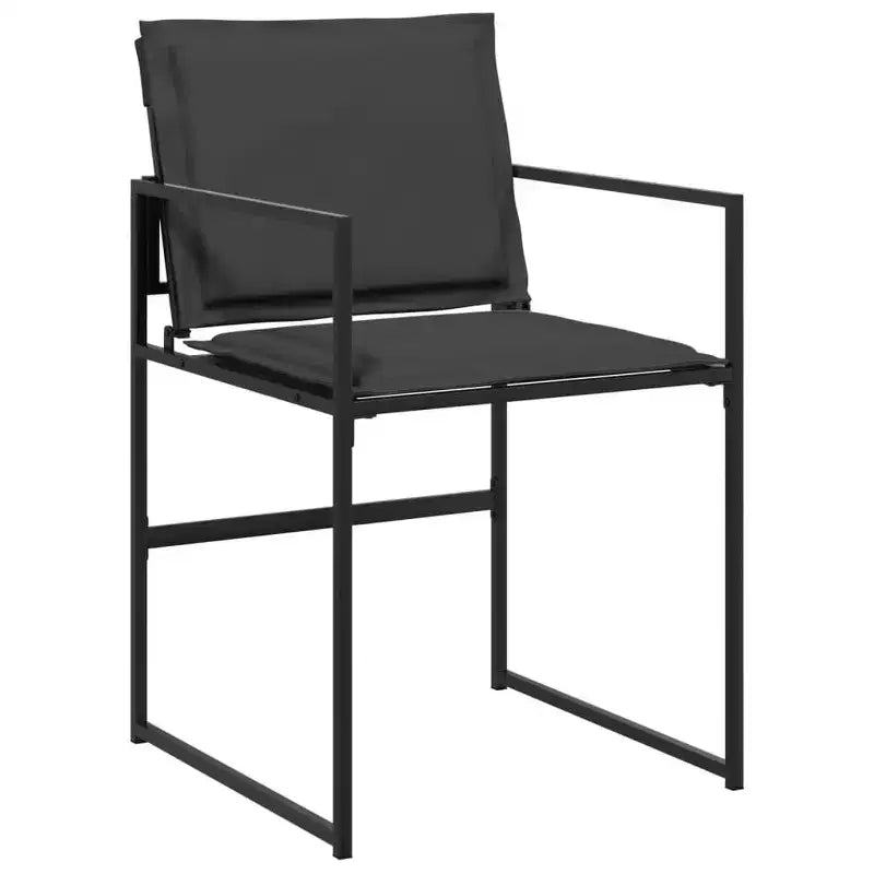 Conjunto de comedor para patio vidaXL con cojines, 13 piezas de textileno negro: diseño de sillas plegables que ahorra espacio, resistente a los rayos UV y mesa de vidrio templado
