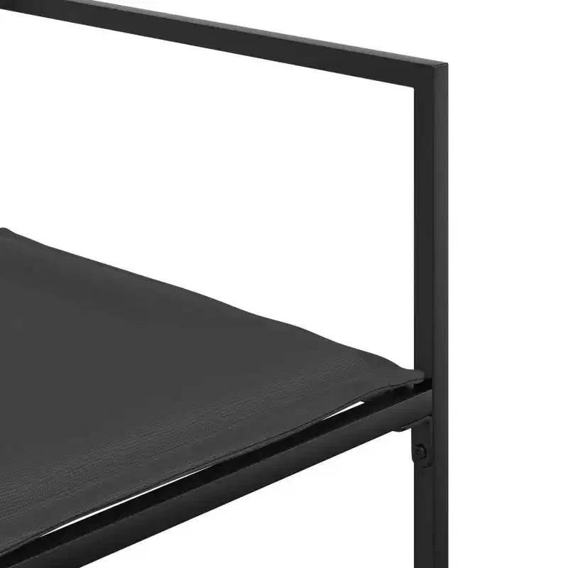 Conjunto de comedor para patio vidaXL con cojines, 13 piezas de textileno negro: diseño de sillas plegables que ahorra espacio, resistente a los rayos UV y mesa de vidrio templado