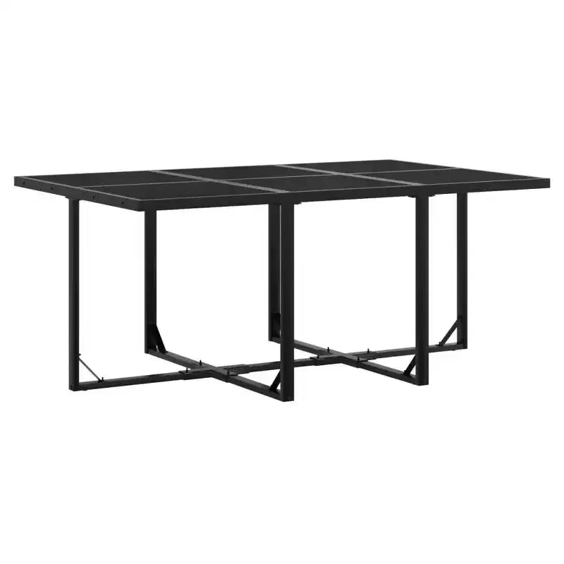 Conjunto de comedor para patio de 11 piezas de vidaXL con cojines, textileno negro