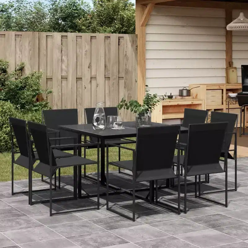 Conjunto de comedor para patio vidaXL, mesa y sillas de jardín, muebles de exterior de textileno