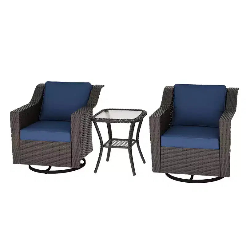 Silla mecedora giratoria para exterior UPTIOT con mesa auxiliar