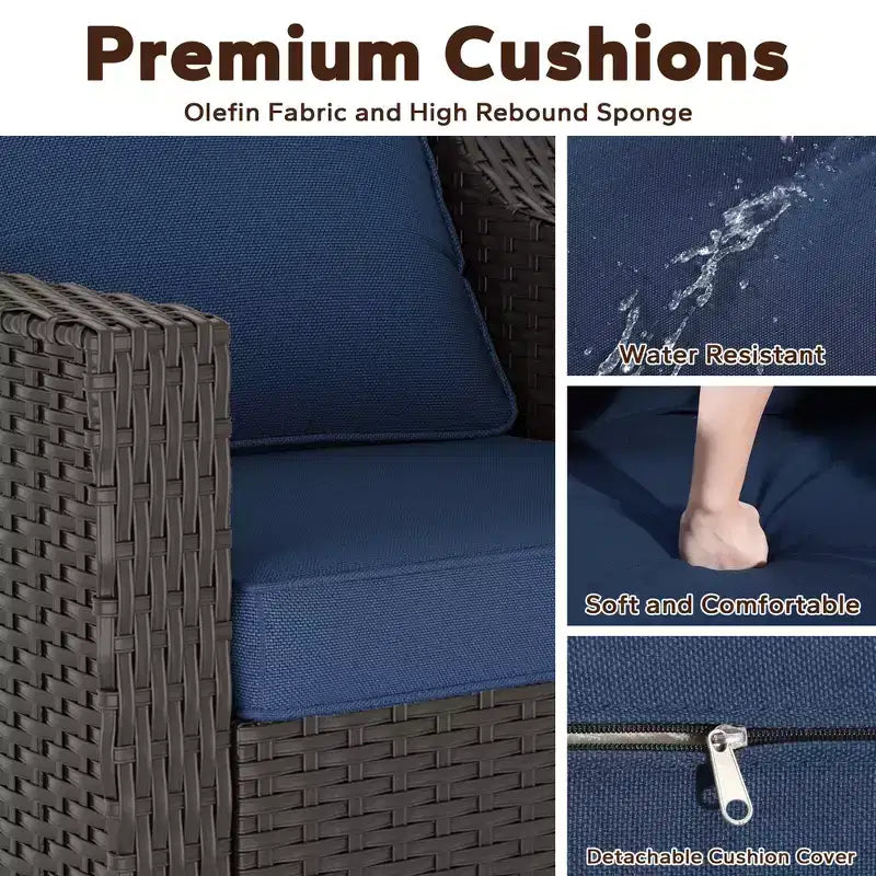 Silla mecedora giratoria para exterior UPTIOT con mesa auxiliar
