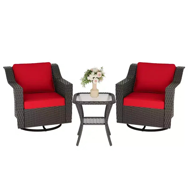Silla mecedora giratoria para exterior UPTIOT con mesa auxiliar