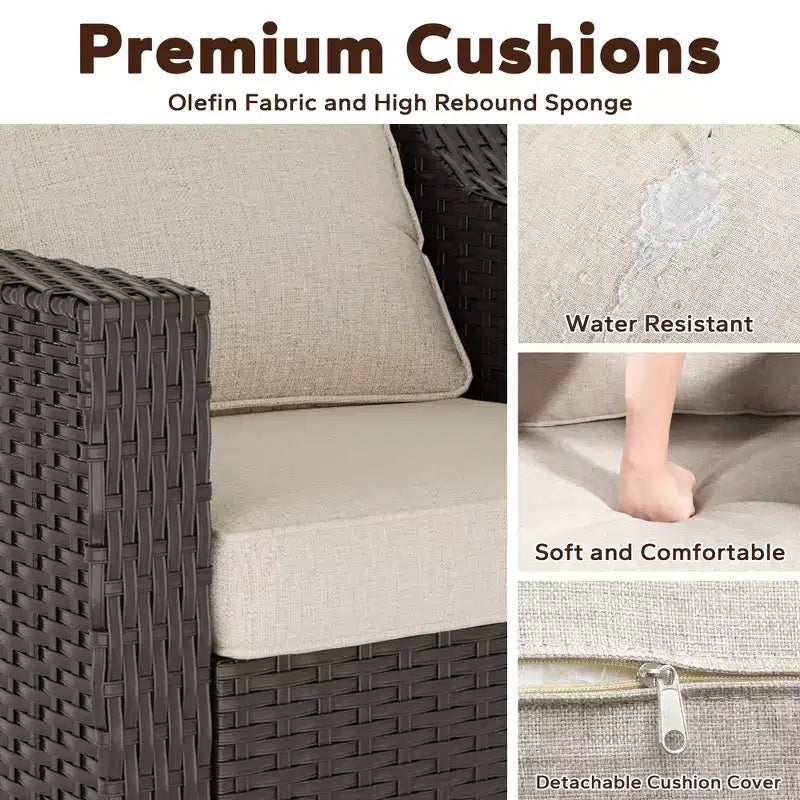 Silla mecedora giratoria para exterior UPTIOT con mesa auxiliar