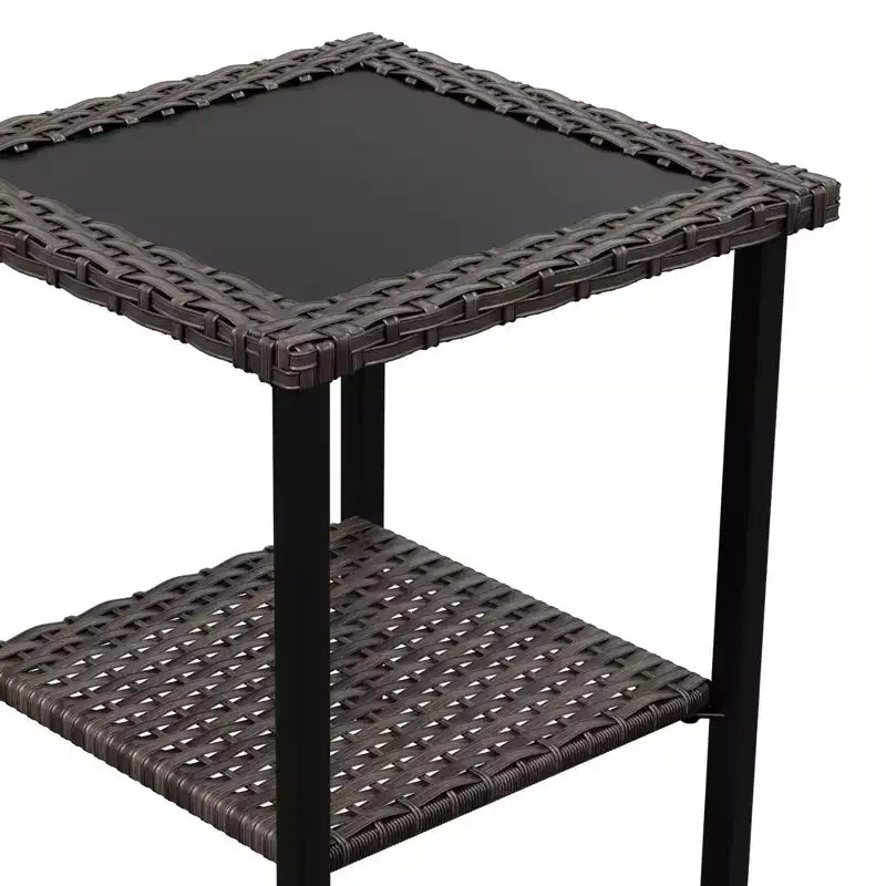 Conjunto de conversación para patio de ratán UPTIOT de 5 piezas con mesa auxiliar