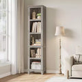 Narrow 5-Tier Bookcase, 71.3 Tall Farmhouse Bookshelf with Vintage Design, Slim Wooden Storage Shelf for Living Room, Home Office, and Bedroom
