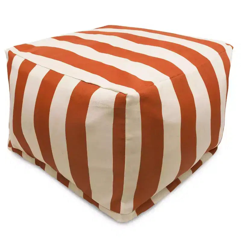 Majestic Home Goods,Ottoman Pouf Vertical Stripe Burnt
