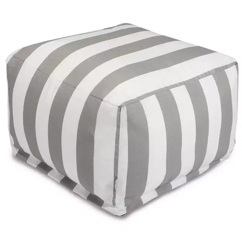 Ottoman Pouf Vertical Stripe, Removable Washable Cover