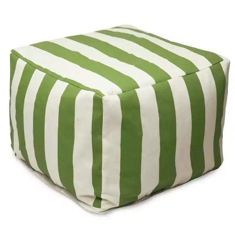 Ottoman Pouf Vertical Stripe, Removable Washable Cover