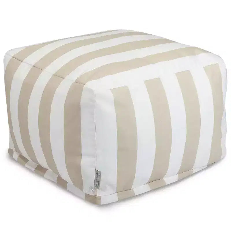 Ottoman Pouf Vertical Stripe, Removable Washable Cover