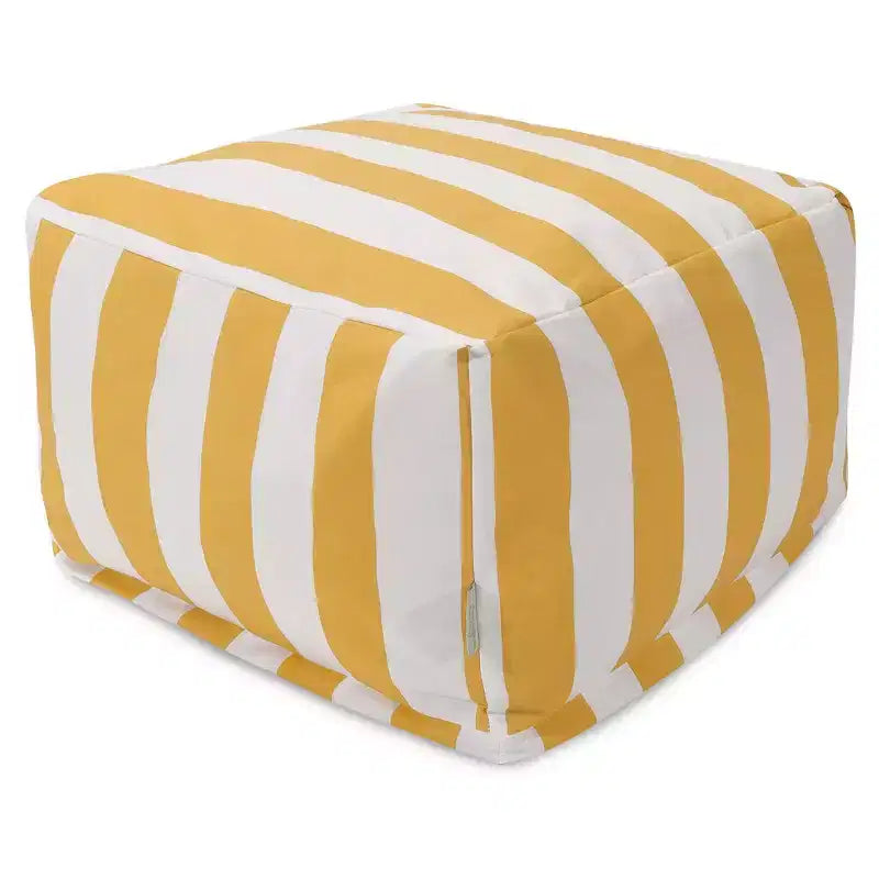 Ottoman Pouf Vertical Stripe, Removable Washable Cover