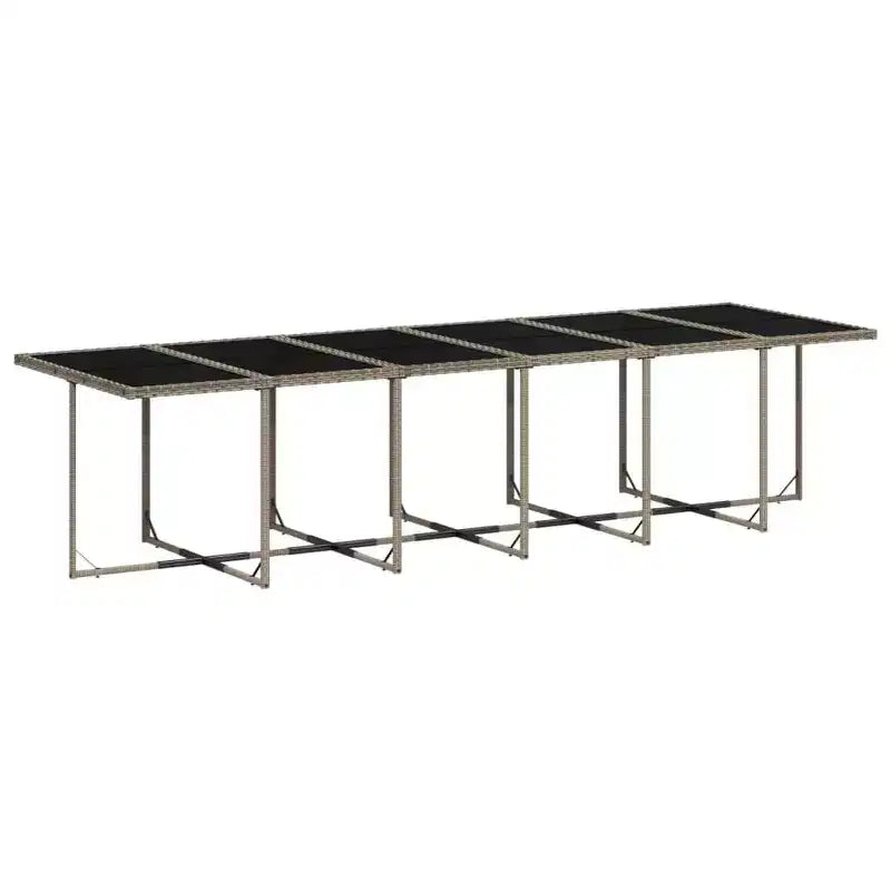 Conjunto de comedor para patio vidaXL con cojines, mesa y sillas de jardín de ratán de polietileno gris