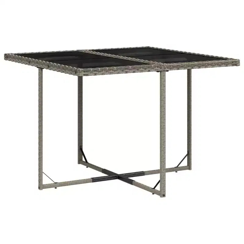 Conjunto de comedor para patio vidaXL para 8 personas, mesa y sillas plegables de ratán de PE gris para exteriores